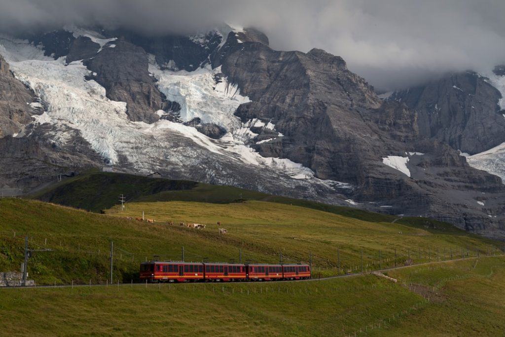 Swiss Train in Swiss Alps