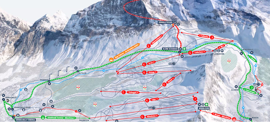 Jungfrau ski resort map