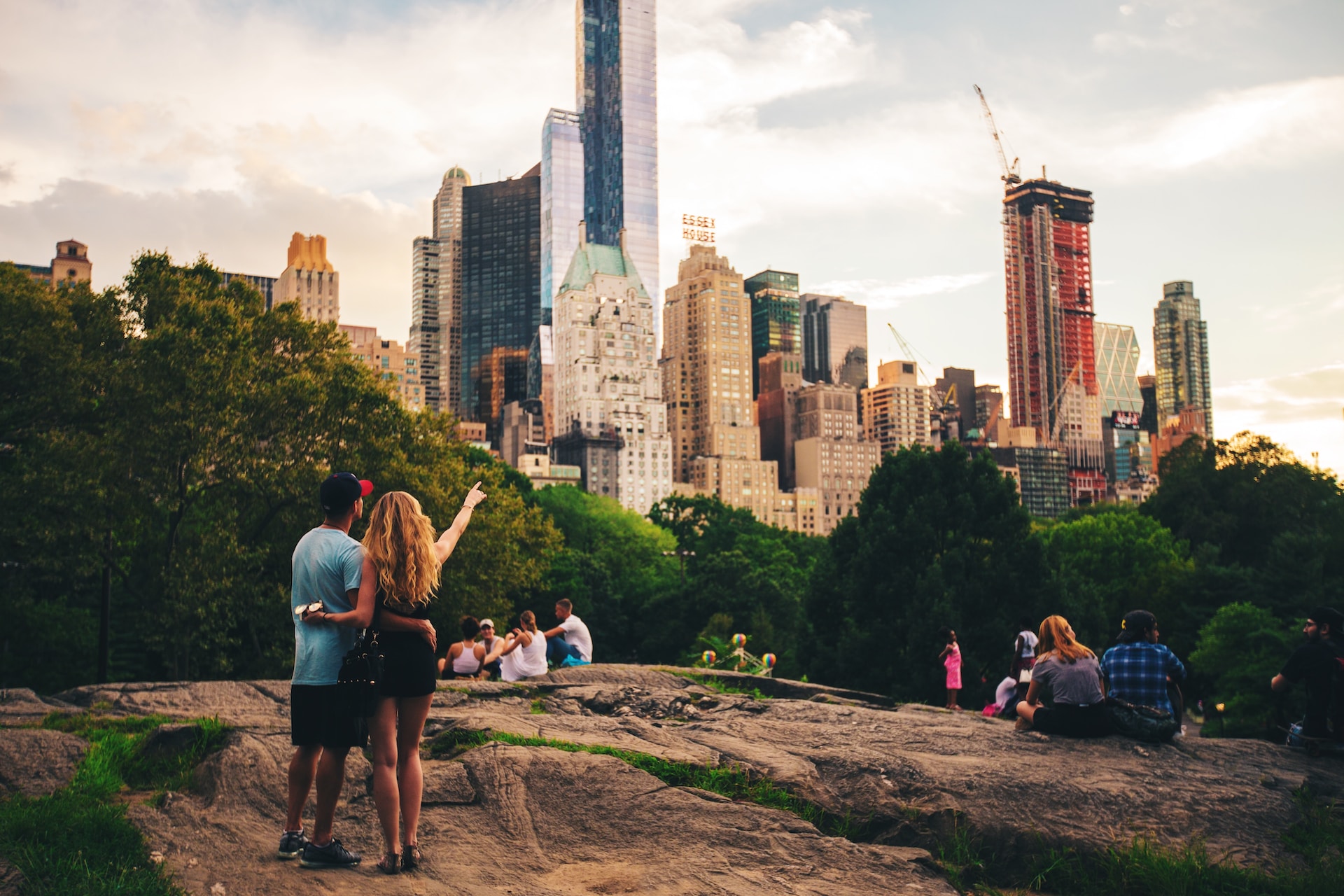 A couple enjoying the Central Park in NYC.