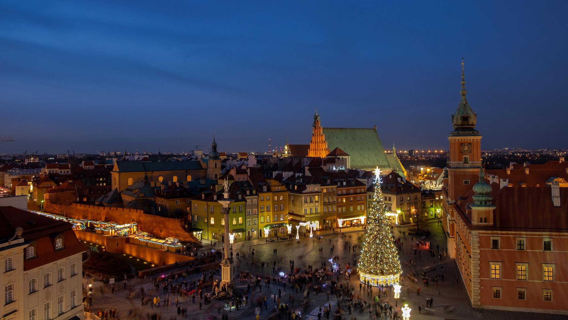 Warsaw during the Christmas.