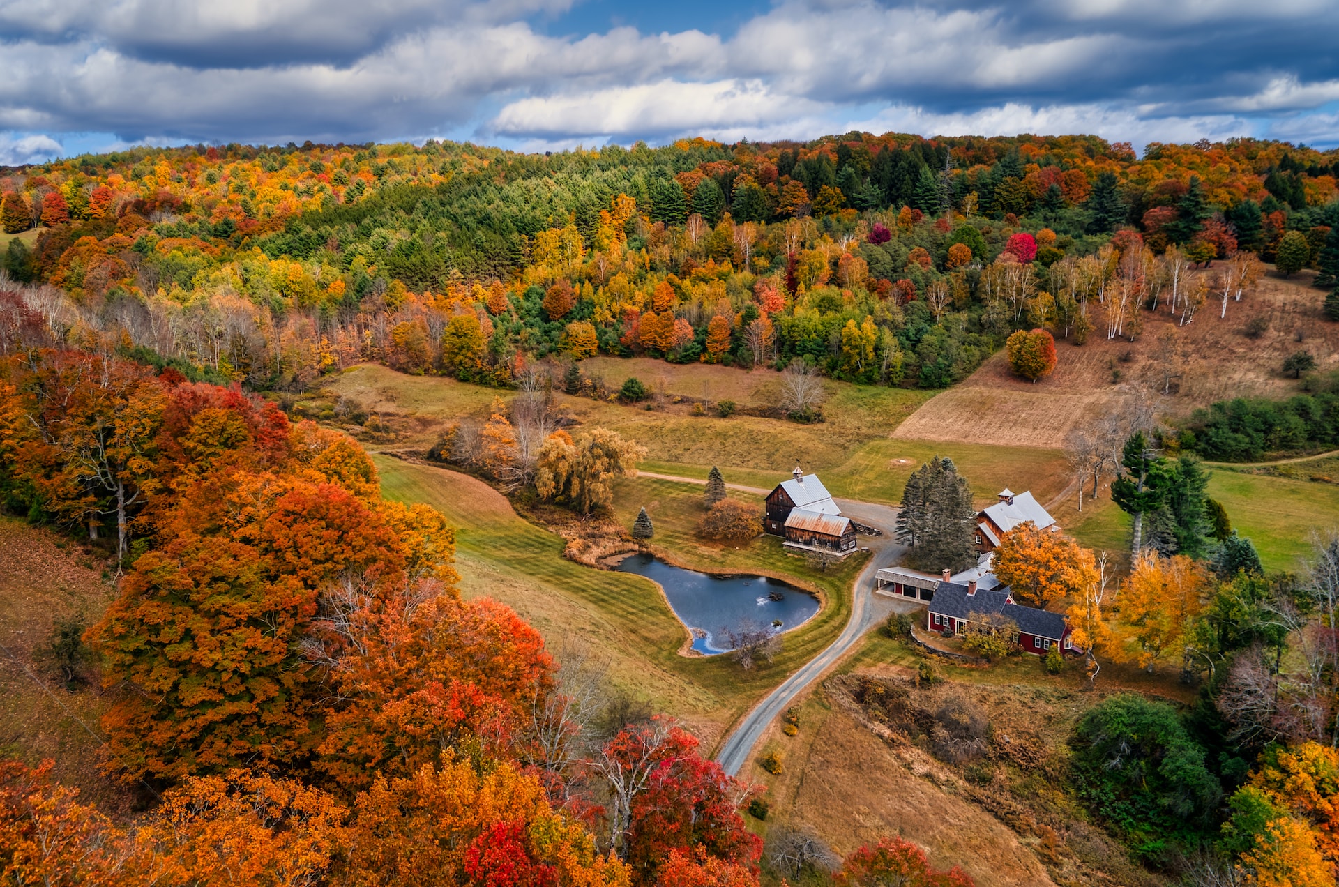 The fall colors in Vermont.