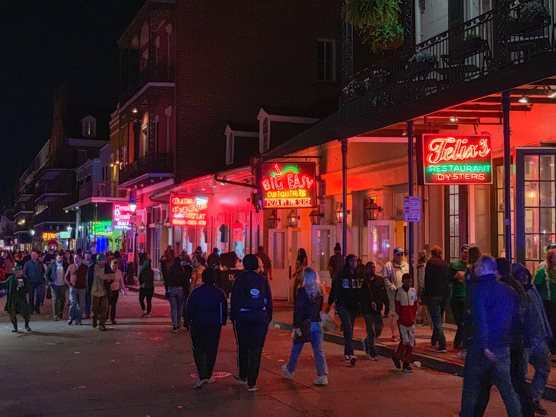 Bourbon Street at night, New Orleans