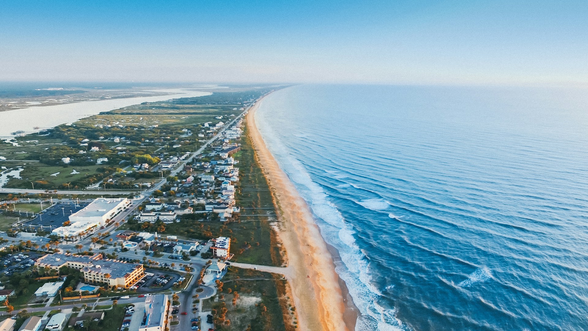 Drone view of Florida coast.