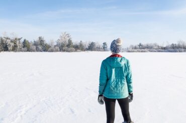 Looking across a frozen lake in Wisconsin