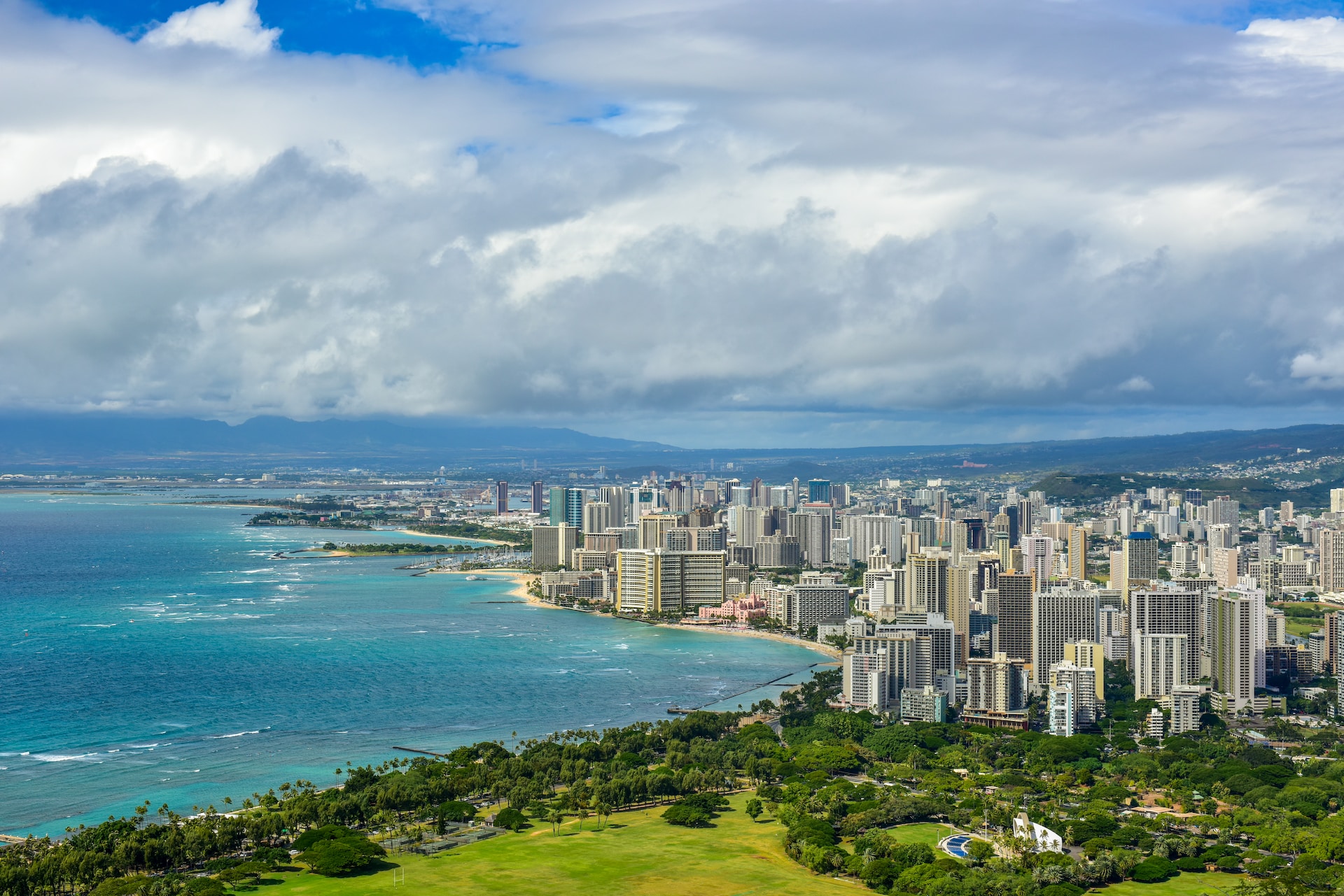 Aerial view of Honolulu.