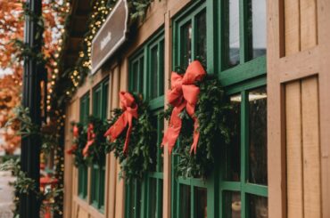 Wreaths at the Carmel Christkindlmarkt.