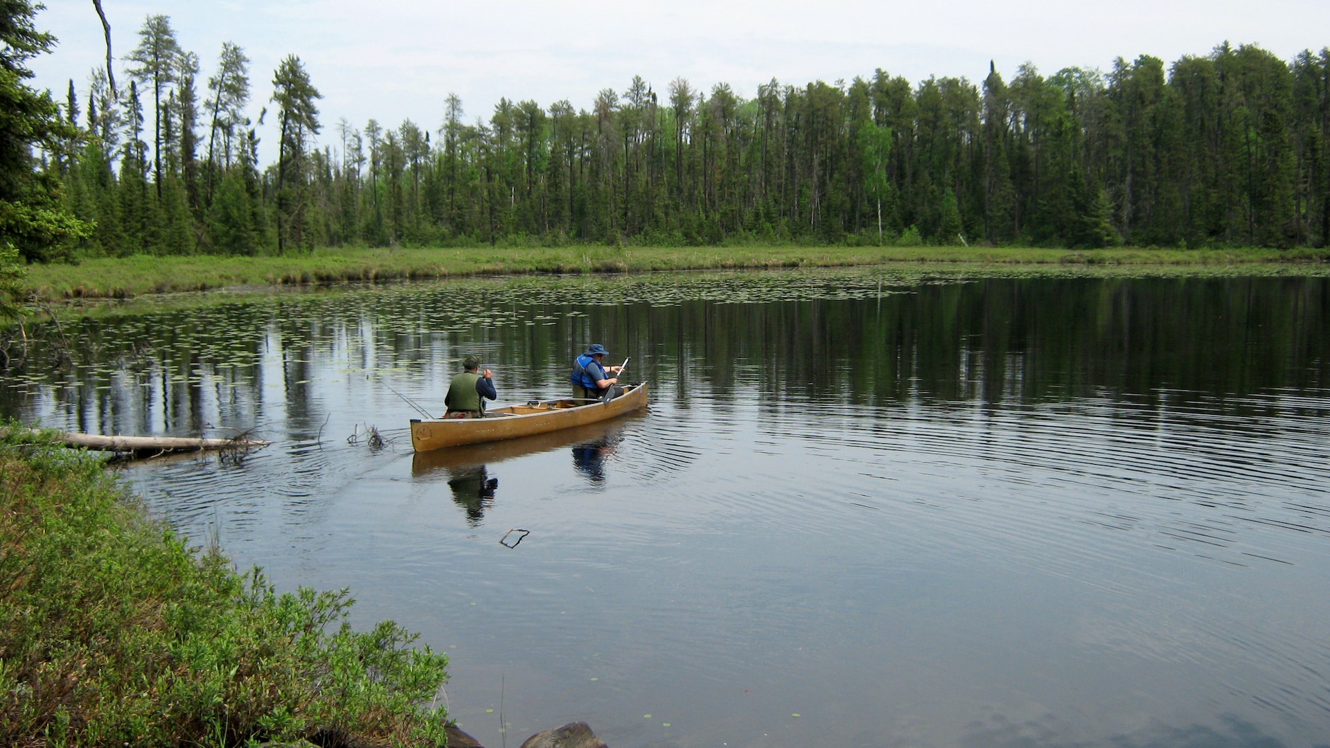Paddlers in the Boundary Waters in Minnesota.