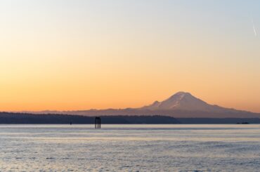 Puget Sound and the Mt. Hood in the destance