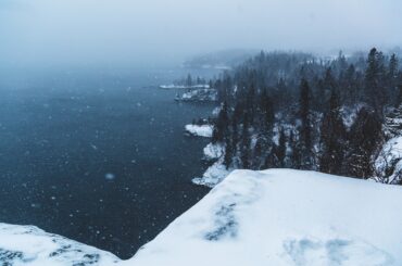 Snowy lake in Minnesota