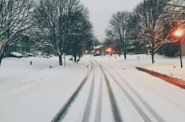 Snowy neighbourhood in Maryland.